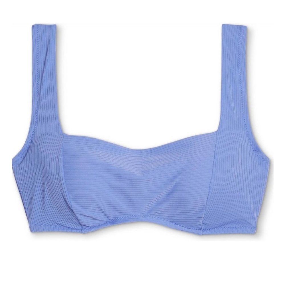 Women’s Light Lift Square Wide Strapped Ribbed Bikini Top